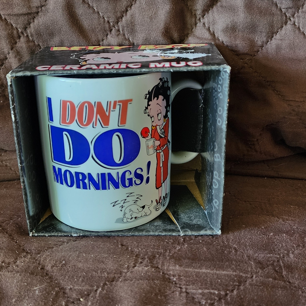 Ceramic Mug with Cartoon Design - White